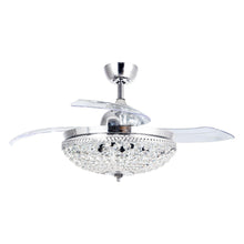 Carregar imagem no visualizador da galeria, 42" Servantes Modern Downrod Mount Crystal Ceiling Fan with Lighting and Remote Control