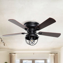 Carregar imagem no visualizador da galeria, 42" Traditional Flush Mount Reversible Ceiling Fan with Lighting and Remote Control