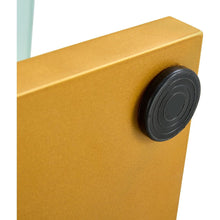 Carregar imagem no visualizador da galeria, Modern minimalist coffee table. Tempered glass with stickers tabletop,golden MDF pillars. Suitable for living room and dining room