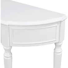 Load image into Gallery viewer, Retro Circular Curved Design Console Table with Open Style Shelf Solid Wooden Frame and Legs Two Top Drawers (White