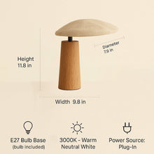 Carregar imagem no visualizador da galeria, Nogy Kumo Table Lamp – Beechwood Japandi Light with Soft Linen Shade