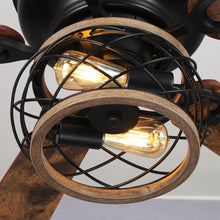 Carregar imagem no visualizador da galeria, 48" Antwerp Farmhouse Flush Mount Reversible Ceiling Fan with Lighting and Remote Control