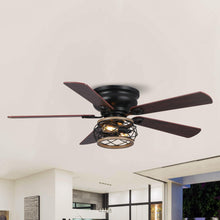 Carregar imagem no visualizador da galeria, 48" Antwerp Farmhouse Flush Mount Reversible Ceiling Fan with Lighting and Remote Control