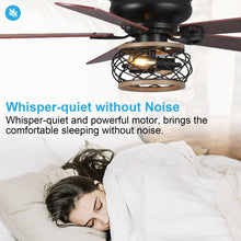 Carregar imagem no visualizador da galeria, 48" Antwerp Farmhouse Flush Mount Reversible Ceiling Fan with Lighting and Remote Control