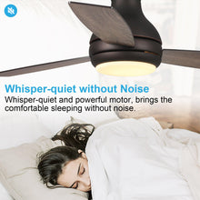 Carregar imagem no visualizador da galeria, 48" Beckette Farmhouse Flush Mount Reversible Ceiling Fan with Lighting and Remote Control