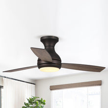 Carregar imagem no visualizador da galeria, 48" Beckette Farmhouse Flush Mount Reversible Ceiling Fan with Lighting and Remote Control