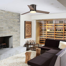 Carregar imagem no visualizador da galeria, 48" Kielah Farmhouse Flush Mount Reversible Ceiling Fan with Lighting and Remote Control