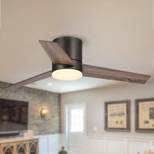 Carregar imagem no visualizador da galeria, 48" Kielah Farmhouse Flush Mount Reversible Ceiling Fan with Lighting and Remote Control