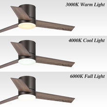 Carregar imagem no visualizador da galeria, 48" Kielah Farmhouse Flush Mount Reversible Ceiling Fan with Lighting and Remote Control