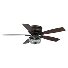 Carregar imagem no visualizador da galeria, 48" Modern Flush Mount Reversible Crytsal Ceiling Fan with Lighting and Remote Control