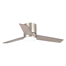 Carregar imagem no visualizador da galeria, 48" Satin Nickel Flush Mount Low Profile Ceiling Fan with LED Lighting