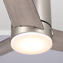 Carregar imagem no visualizador da galeria, 48" Satin Nickel Flush Mount Low Profile Ceiling Fan with LED Lighting