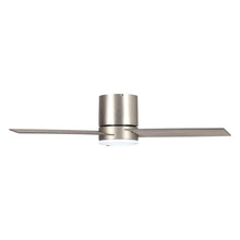 Carregar imagem no visualizador da galeria, 48" Satin Nickel Flush Mount Low Profile Ceiling Fan with LED Lighting