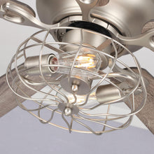 Carregar imagem no visualizador da galeria, 48" Thurber Industrial Satin Nickel Flush Mount Reversible Ceiling Fan with Lighting and Remote Control