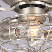 Carregar imagem no visualizador da galeria, 48" Thurber Industrial Satin Nickel Flush Mount Reversible Ceiling Fan with Lighting and Remote Control