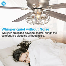 Carregar imagem no visualizador da galeria, 48" Thurber Industrial Satin Nickel Flush Mount Reversible Ceiling Fan with Lighting and Remote Control