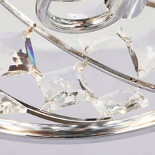 Carregar imagem no visualizador da galeria, 48" Modern Chrome Flush Mount Reversible Crystal Ceiling Fan with Lighting and Remote Control