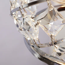 Carregar imagem no visualizador da galeria, 48" Modern Chrome Flush Mount Reversible Crystal Ceiling Fan with Lighting and Remote Control