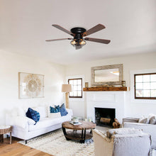 Carregar imagem no visualizador da galeria, 48" Ummuhan Industrial Flush Mount Ceiling Fan with Lighting