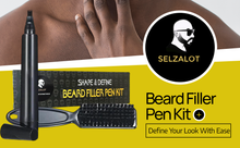 Load image into Gallery viewer, Beard Filler Pen kit Black Beard Pen with Brush Waterproof and Sweat Proof Barber Styling Pencil Long Lasting Marker Filler for Men Beard Grooming Kit Barber Accessories Beard Products