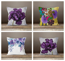 Carregar imagem no visualizador da galeria, Purple Floral Cushion Covers