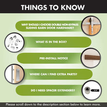 Load image into Gallery viewer, Non-Bypass Sliding Barn Door Hardware Kit - Arrow Design Roller - Silver Finish