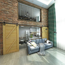 Cargar imagen en el visor de la galería, Non-Bypass Sliding Barn Door Hardware Kit - Anchor Design Roller