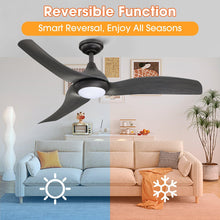 Carregar imagem no visualizador da galeria, 52" Industrial DC Motor Downrod Mount Reversible Ceiling Fan with LED Lighting and Remote Control