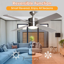 Carregar imagem no visualizador da galeria, 52" Bucholz Industrial Ceiling Fan with Dimmable LED Light