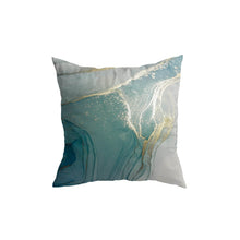 Carregar imagem no visualizador da galeria, Turquoise Gold Marble Pattern Cushion Covers