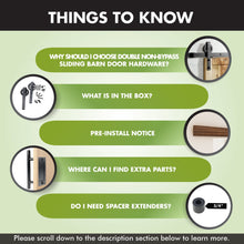 Load image into Gallery viewer, Non-Bypass Sliding Barn Door Hardware Kit - Spoke Wheel Design Roller