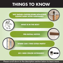 Load image into Gallery viewer, Non-Bypass Sliding Barn Door Hardware Kit - Classic Design Roller - Silver Finish