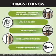 Load image into Gallery viewer, Single Track Bypass Sliding Barn Door Hardware Kit - Straight Design Roller