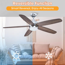 Carregar imagem no visualizador da galeria, 52" Dicken Farmhouse Downrod Mount Reversible Ceiling Fan with Lighting and Remote Control