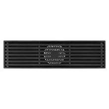 Cargar imagen en el visor de la galería, 12-Inch Matte Black Rectangular Floor Drain - Square Hole Pattern Cover Grate - Removable - Includes Accessories
