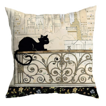 Carregar imagem no visualizador da galeria, Vintage Black Cat Cushion Covers