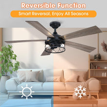 Carregar imagem no visualizador da galeria, 52" Windmill Industrial Downrod Mount Reversible Ceiling Fan with Lighting and Remote Control