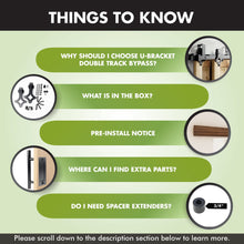 Load image into Gallery viewer, Double Track U-Shape Bypass Sliding Barn Door Hardware Kit - Diamond Design Roller