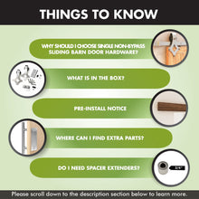 Load image into Gallery viewer, Non-Bypass Sliding Barn Door Hardware Kit - Diamond Design Roller - Silver Finish