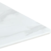 Carregar imagem no visualizador da galeria, Modern minimalist coffee table. Tempered glass with stickers tabletop,golden MDF pillars. Suitable for living room and dining room