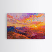 Load image into Gallery viewer, Arizona Desert Sunset Art Print - Framed Canvas Metal or Oil Painting - Southwestern Decor