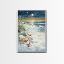 Carregar imagem no visualizador da galeria, Canvas Print Of Christmas On The Beach, Trendy Christmas Art, Winter Art, Winter Art Print, Wood Framed Art