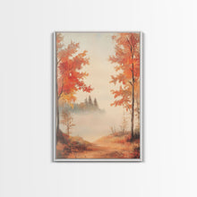 Carregar imagem no visualizador da galeria, Canvas Print of Serene Autumn Path with Misty Background, Fall Wall Art, Seasonal Decor, Gift Idea, Modern Farmhouse, Autumn Landscape