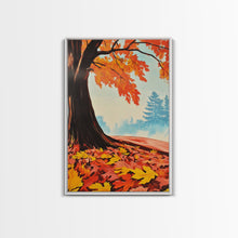 Carregar imagem no visualizador da galeria, Framed Canvas Print of Vibrant Autumn Tree and Leaves, Seasonal Wall Art, Fall Decor, Gift Idea, Modern Farmhouse, Autumn Landscape Art