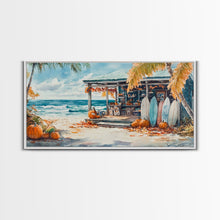 Load image into Gallery viewer, beach Christmas, Christmas beach art, tropical Christmas decor, canvas print, beach Christmas decor, holiday wall art