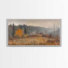 Load image into Gallery viewer, Early American Style Landscape Painting, Framed Canvas Print, Christmas Holiday Wall Art for Seasonal Winter Decor