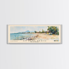 Load image into Gallery viewer, An Bang Beach, Hoi An, Vietnam Watercolor Beach Print, Vacation Gift, Hoi An, Vietnam Wall Art, Framed Canvas Print, Framed Beach Painting