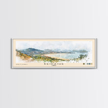 Load image into Gallery viewer, Beidaihe, China Watercolor Beach Print, Vacation Gift, China Wall Art, Framed Canvas Print, Framed Beach Painting