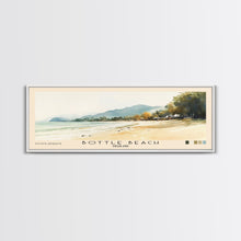 Load image into Gallery viewer, Bottle Beach, Thailand Watercolor Beach Print, Vacation Gift, Thailand Wall Art, Framed Canvas Print, Framed Beach Painting