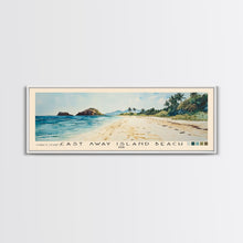 Load image into Gallery viewer, Cast Away Island Beach, Fiji Watercolor Print, Vacation Gift, Fiji Wall Art, Beach Painting, Beach Decor, Large Wall Art, Wood Frame Art